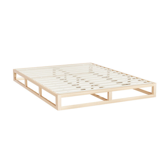 Max Natural Wooden Bed Base - Queen